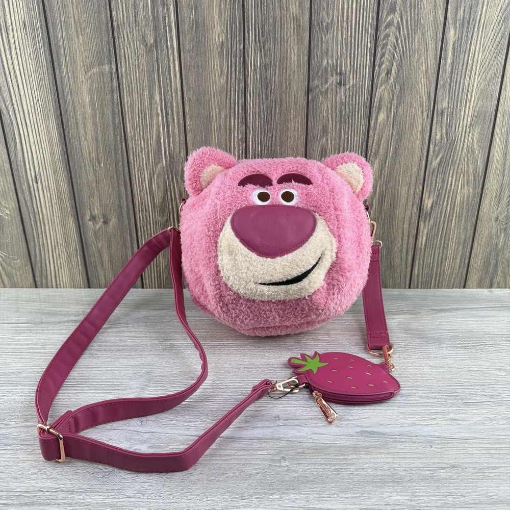 Loungefly Disney Lotso Bear Toy Story  Scented Fuzzy Shoulder bag and pouch set
